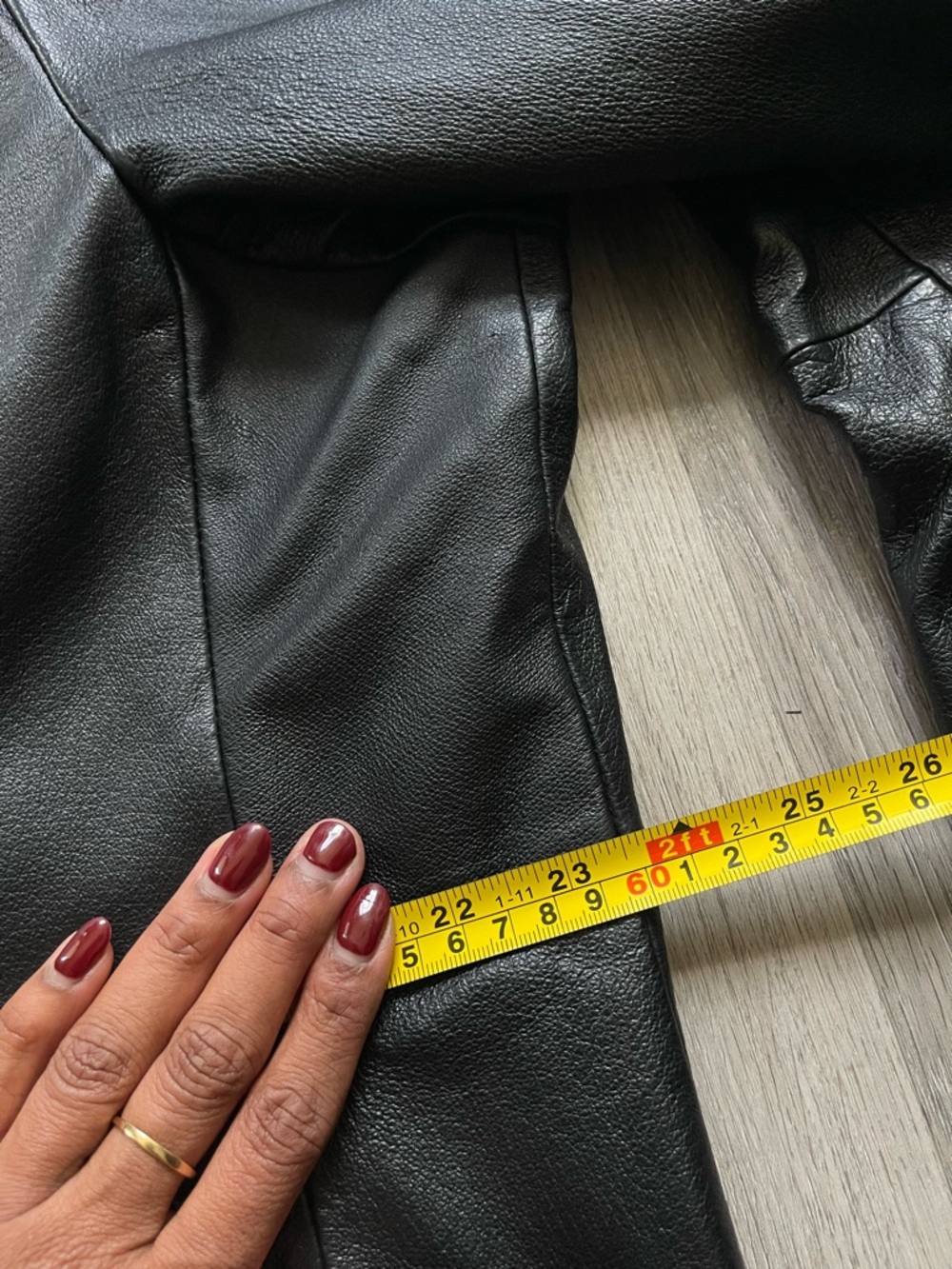 Terry Lewis Black Leather Jacket Minimal Oversized Blazer Coat Luxe Parisian - Picture 9 of 11